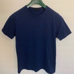 Prada Men’s Navy Embroidered Tee